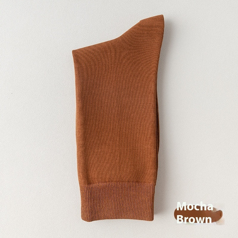 Mid-Calf Spring And Autumn Pure Cotton Men's Business Socks