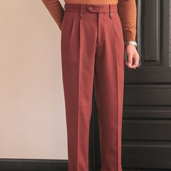 Men's Naples High-Waisted Straight Leg Casual Dress Pants Wool Thick