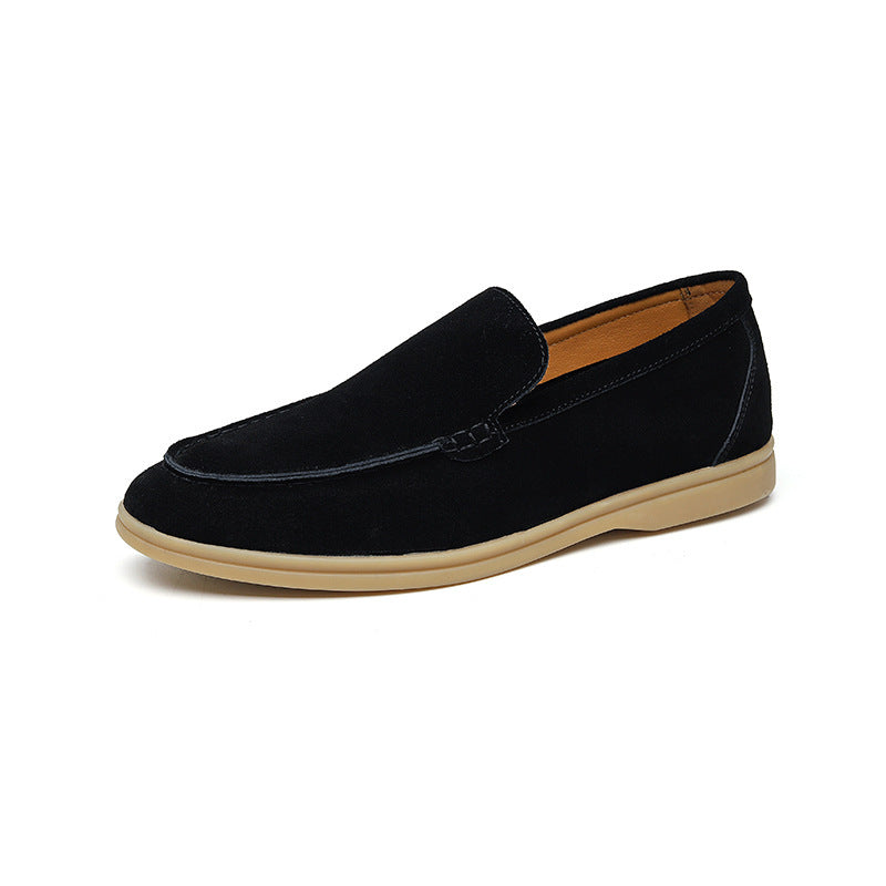 Men’s Autumn Suede Loafers – Shallow Mouth Casual Slip-On Shoes