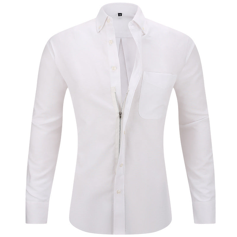 Men's Business Shirt Solid Color