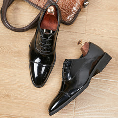 Men’s Patent Leather Oxford Shoes – Business Formal Style