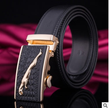 Men's Leather Business Belt With Buckle