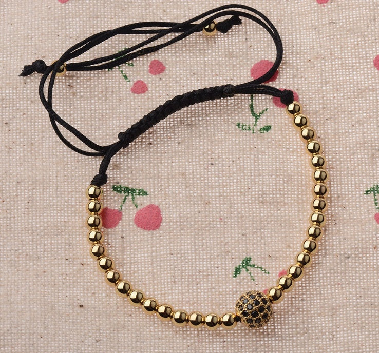 Ball Beads Braiding Macrame Bracelet For Men's Jewelry