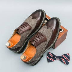 Men's Fashion Brogue Leather Shoes – Korean-Style Casual Formal Wear