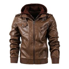 Motorcycle Leather Men's Jacket Stand Collar