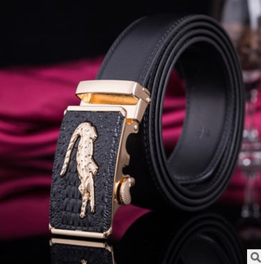 Men's Leather Business Belt With Buckle