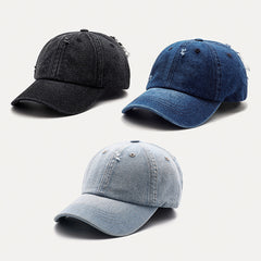Vintage Wash Ripped Denim Cap – Everyday Streetwear Hat