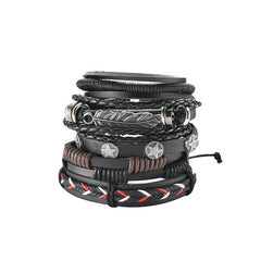 Alloy Cowhide Multilayer Leather Bracelet For Men