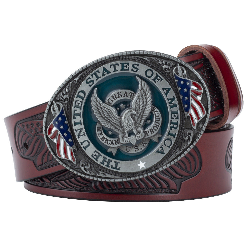Eagle Buckle Cowhide Men's Casual Belt Leisure Fashion Clothing Accessories