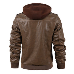Motorcycle Leather Men's Jacket Stand Collar