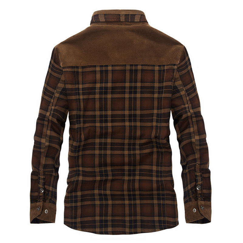 Men's Winter Thicken Warm Fleece Pure Cotton Plaid Jacket