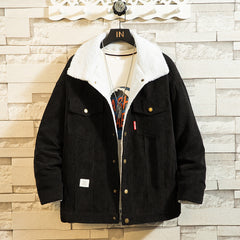 Lamb Wool Men's Corduroy Cotton-Padded Jacket