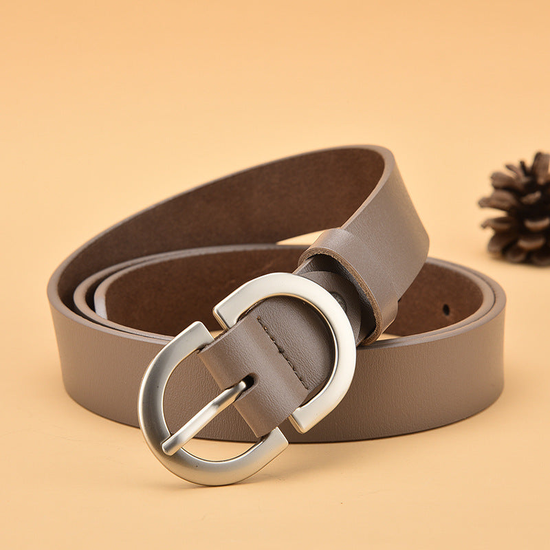 All-Match Belt pure Cowhide Korean Style Simple Pin Buckle Belt
