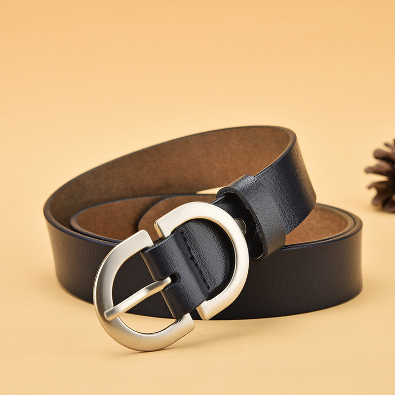 All-Match Belt pure Cowhide Korean Style Simple Pin Buckle Belt