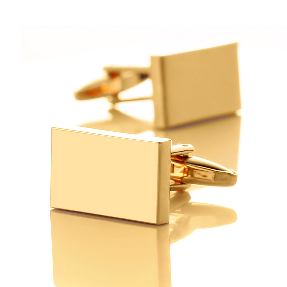 Plain And Simple Metal Rectangular High Quality Business Shirt Cufflinks
