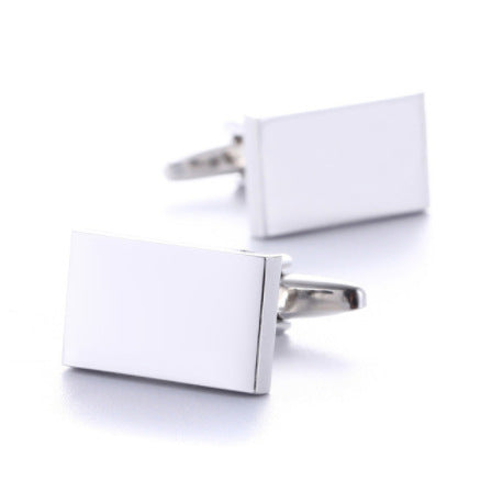 Plain And Simple Metal Rectangular High Quality Business Shirt Cufflinks