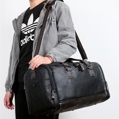 Genuine Leather Large Capacity Travel Bag Men's Business Travel Duffel Bag