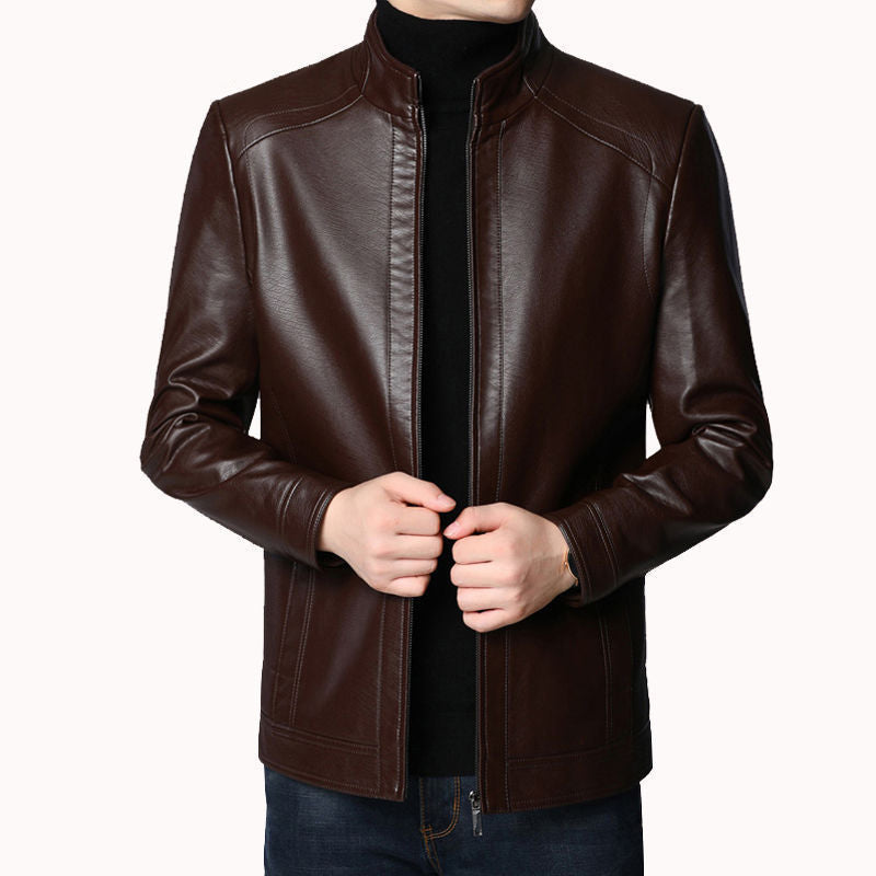 Middle-Aged And Elderly Men's Leather Jacket