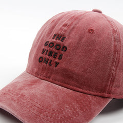 Good Vibes Only Dad Hat – Washed Cotton Baseball Cap