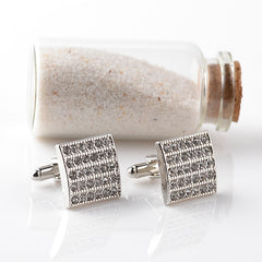 Men's French Style Fashion Diamond Square Cufflinks