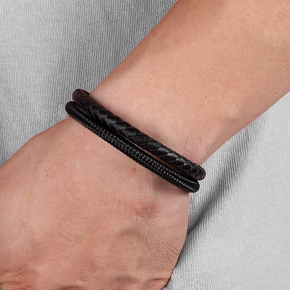 Two-Tone Magnetic Buckle Bracelet For Men