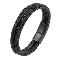 Two-Tone Magnetic Buckle Bracelet For Men