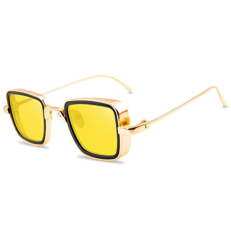Vintage Steampunk Sunglasses Men's Retro Metal Square