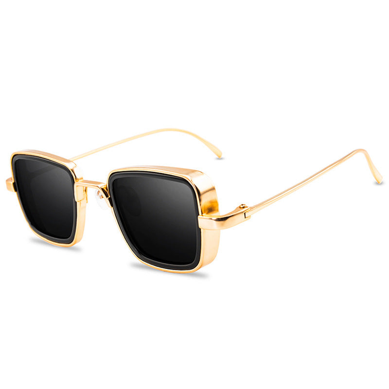 Vintage Steampunk Sunglasses Men's Retro Metal Square