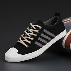 Men’s Spring Vulcanized Canvas Sneakers – Casual Non-Slip Rubber Sole Flats