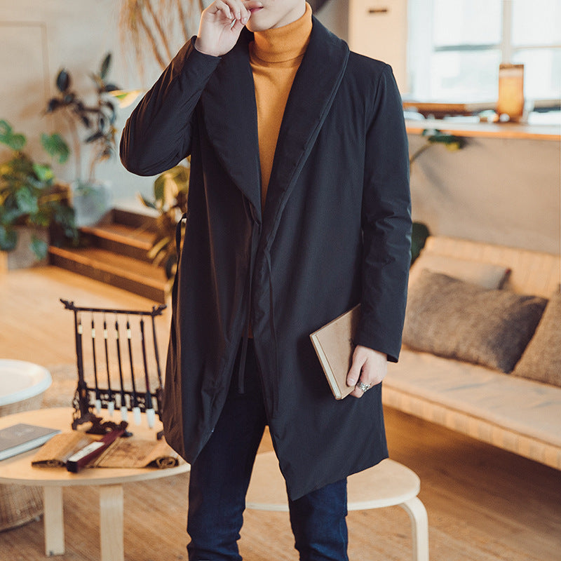 Men's Retro Mid-Length Cotton Coat