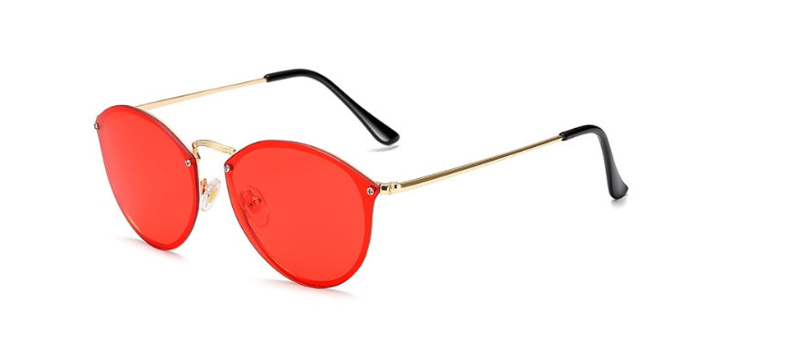 Fashion Color Film Sunglasses Men's Personality Reflector Rimless Sunglasses