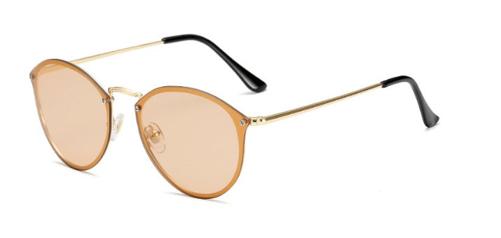 Fashion Color Film Sunglasses Men's Personality Reflector Rimless Sunglasses