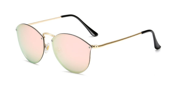 Fashion Color Film Sunglasses Men's Personality Reflector Rimless Sunglasses