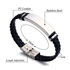 Personalized Jewelry Custom Bracelet For Men PU Leather Bracelet