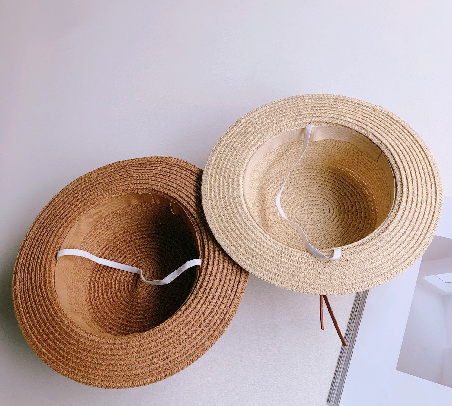 Leather Buckle Flat Top Unisex Knitted Beach Hat