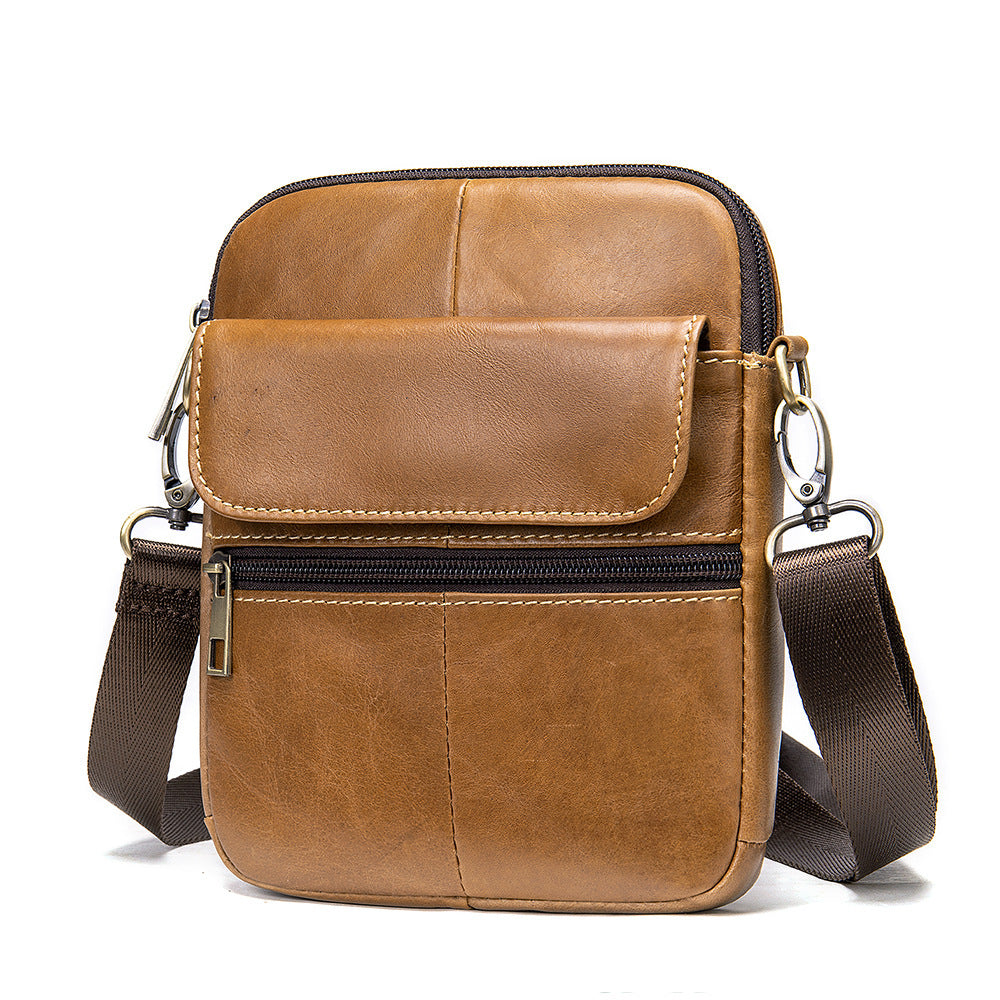 Men's Genuine Leather Waist Bag Shoulder Bag For Casual Use