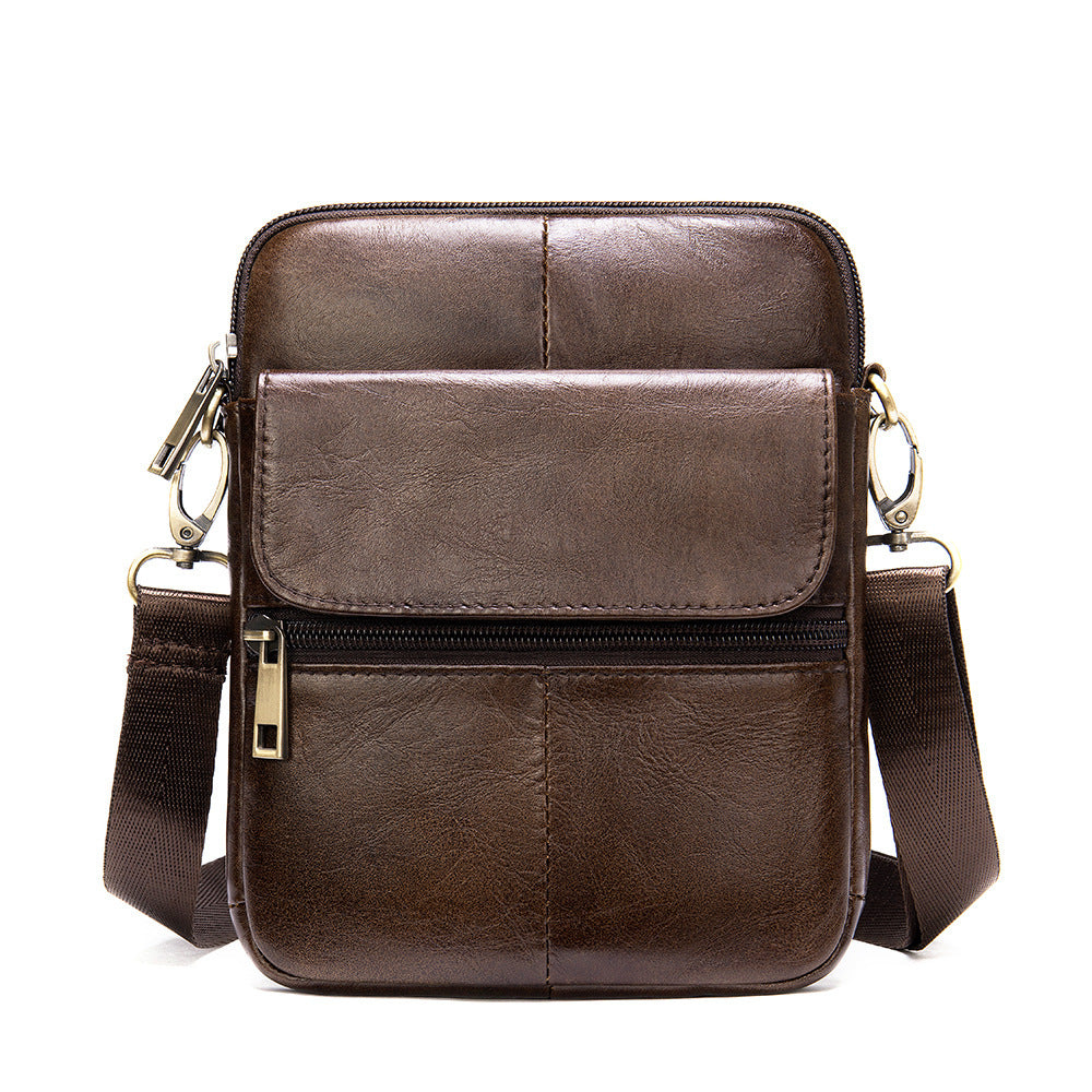 Men's Genuine Leather Waist Bag Shoulder Bag For Casual Use