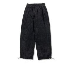 Old Corduroy Casual Pants For Men Loose Straight Elastic Waist Spring Pants