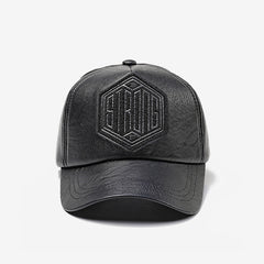 Casual Fashion Embroidered  Autumn And Winter Baseball Leather Cap