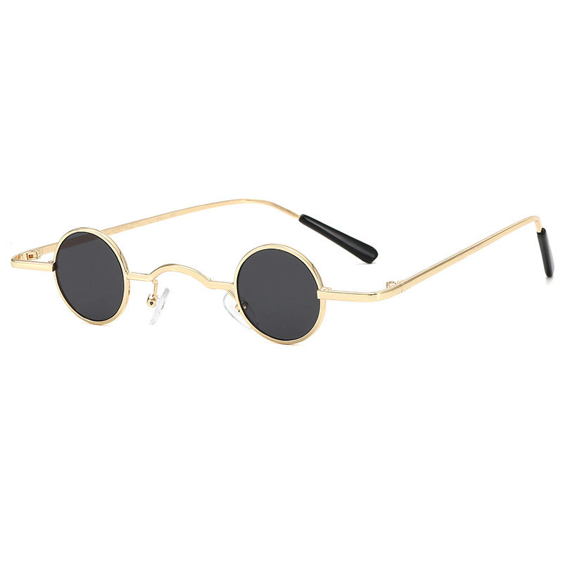Hip Hop Super Small Round Frame Retro Sunglasses For Men