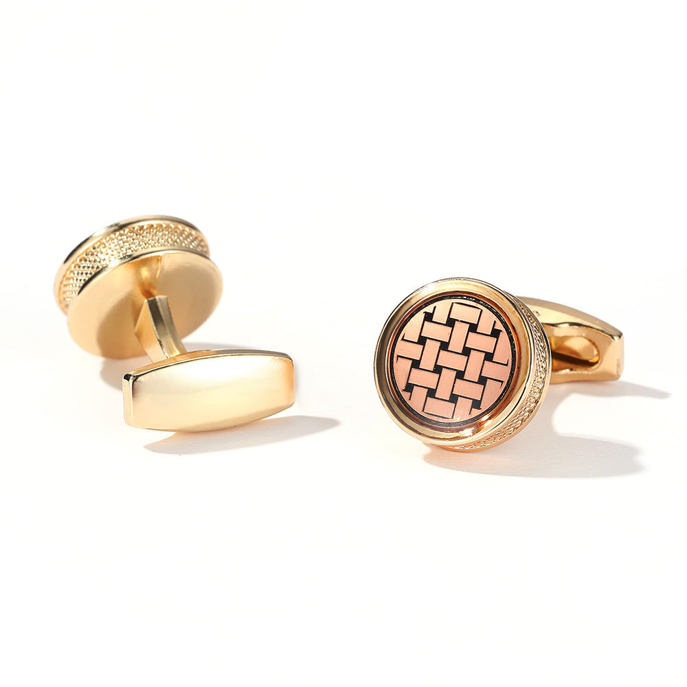 Fashion Pattern Round Silver Cufflinks For Men