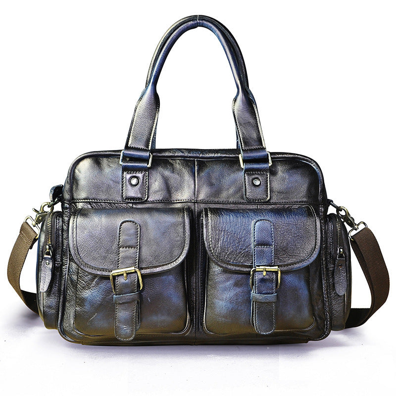 Leather Fashion Business Briefcase Messenger Bag For Men