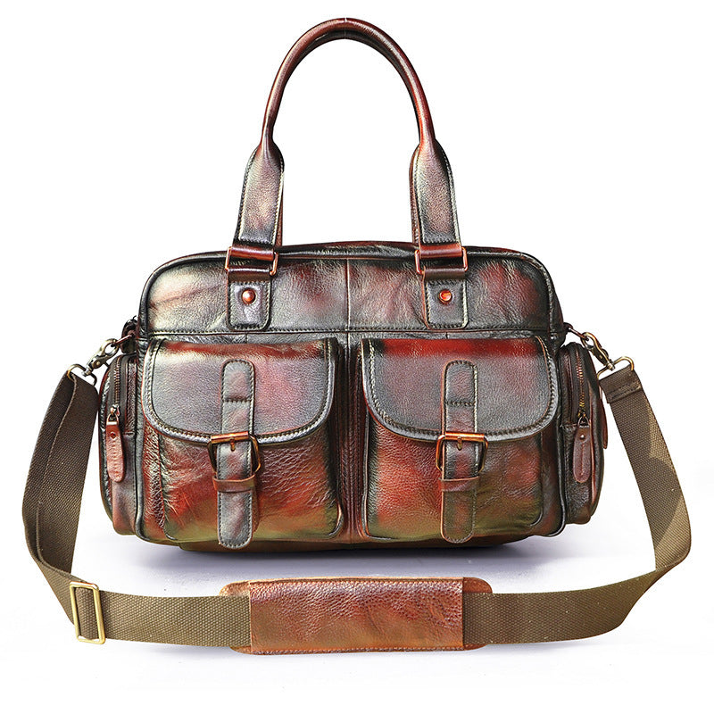 Leather Fashion Business Briefcase Messenger Bag For Men