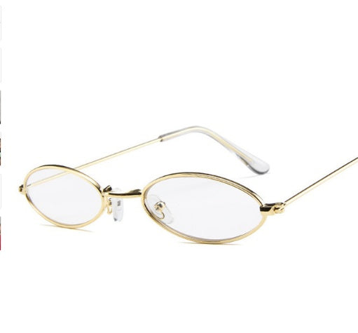 Anti Reflective Metal Elliptical Small Frame Ocean Sunglasses For Men