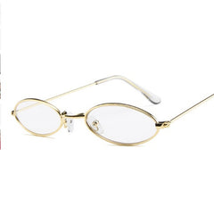 Anti Reflective Metal Elliptical Small Frame Ocean Sunglasses For Men