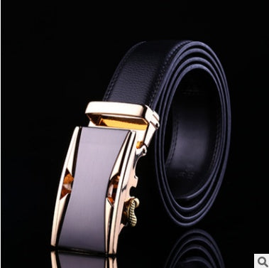 Men's Leather Business Belt With Buckle