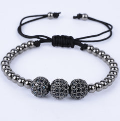 Ball Beads Braiding Macrame Bracelet For Men's Jewelry