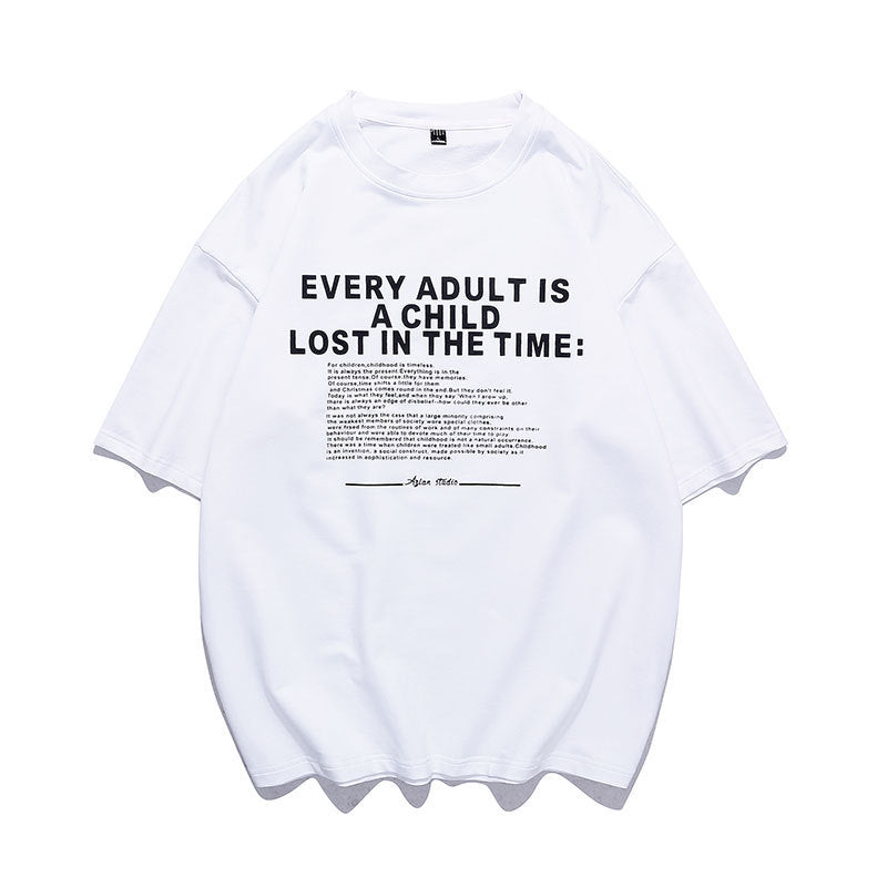 Casual Hip Hop Style Cotton Half-Sleeve Tee for Men