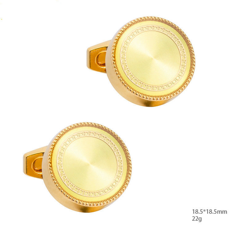 Round Style Accessories Enamel Copper Cufflinks For Men