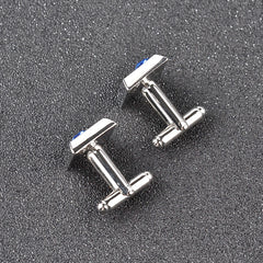 Fashionable Men's French Shirt With Personalised Diamond Cufflinks
